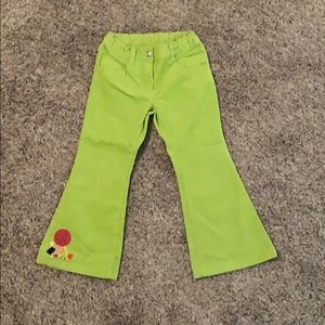Girls Bright Green Corduroy Pants